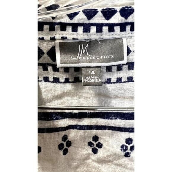 JM Collection Button Down Linen Shirts Long Sleeve Casual Blouses Top - Picture 5 of 7